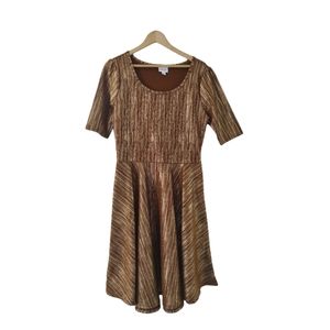 Lularoe Elegant Nicole Dress Gold Foil XL